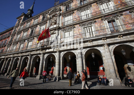 Facade of the Casa de la Panadería in Plaza Mayor, Madrid, Spain Stock Photo