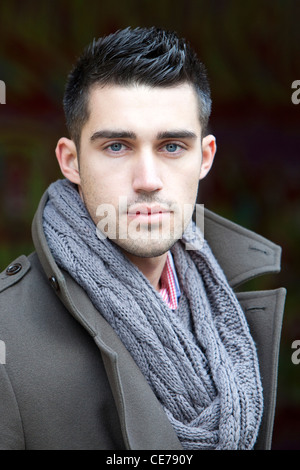 Male model striking a pose in an urban setting, in Leeds, West ...