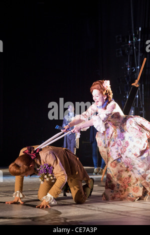 The School for Scandal opens at the Barbican Theatre. Katherine Parkinson as Lady Teazle. Stock Photo