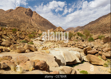 Landscape around the ancient rock painting of the 'White Lady' . Brandberg,.Namibia. Stock Photo