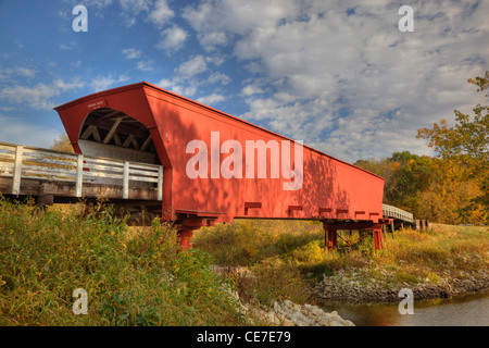 IA, Madison County, Roseman Covered Bridge, built in 1883, spans Middle River Stock Photo