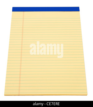 Blank yellow paper legal note pad Stock Photo