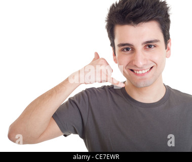 Man showing calling sign Stock Photo