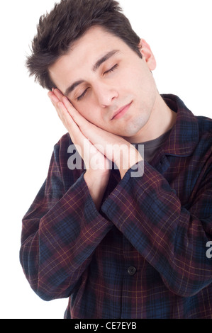 Man in pajamas Stock Photo