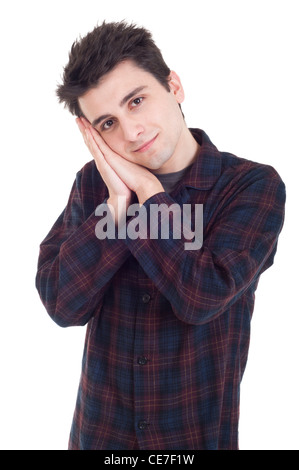 Man in pajamas Stock Photo
