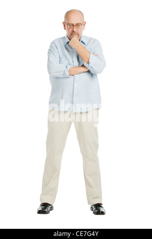 Tall mature man posing on white background Stock Photo - Alamy