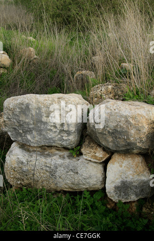 Israel, Shephelah, Tel Miqne, site of biblical Ekron, remains of the City Gate Stock Photo