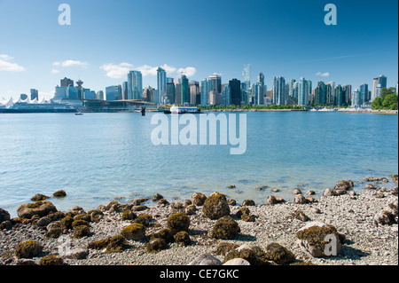 Vancouver city skyline, view from Stanley Park, Vancouver, British Columbia, Canada, 2011 Stock Photo