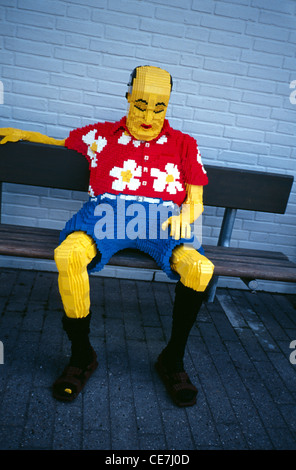 Life-size Lego figure in Legoland park near Billund Denmark Stock Photo