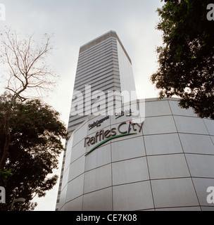 The shopping mall Raffles City Tower in Singapore in Far East Southeast Asia. Modern Architecture Consumerism Consumerist Shop Lifestyle Travel Stock Photo