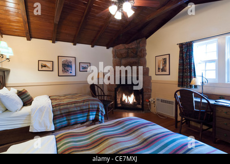 Inside Cabin 523, Zion Park Lodge, Zion National Park, Utah. Stock Photo