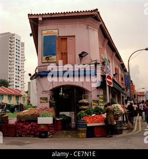 Travel Photography - Corner shop in Little India in Singapore in Southeast Asia Far East. Stock Photo