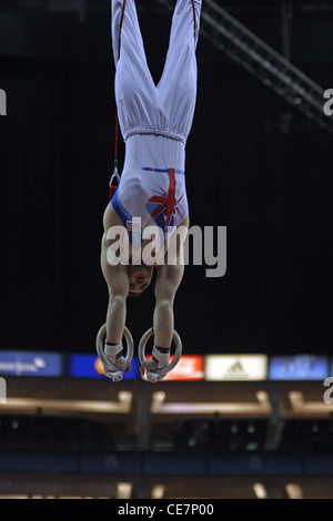 Daniel Purvis at the mens Gymnastics, competing for team GB at the test event 'London Prepares Series'  at the O2 Stock Photo