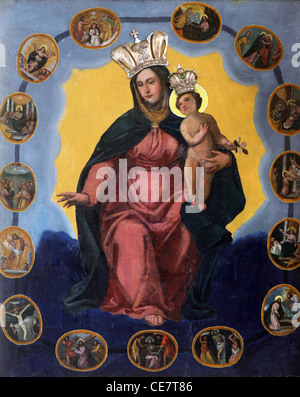 Blessed Virgin Mary Queen of the Holy Rosary Stock Photo