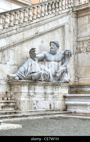 Nile river god statue in front of the Senator's Palace on the Piazza del Campidoglio, Rome, Lazio, Italy Stock Photo