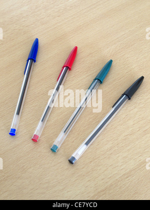 A Selection Bic Biro Pens Stock Photo