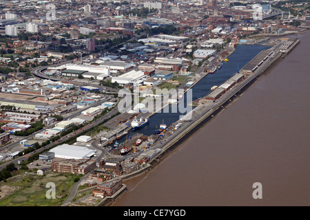 Aerial image of Albert Dock, Hull, East Yorkshire Stock Photo