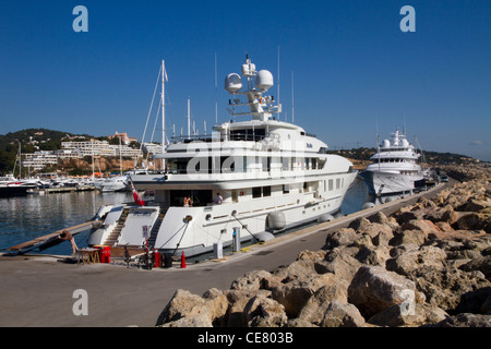 'fead ship' luxury Superyacht  Megayacht yacht ship moored in port Portals harbor Calvia Majorca Mallorca Spain Europe Stock Photo