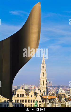 Mont des Arts rotating sculpture by the Museum of Modern Art and Ancient Art Place Royale Brussels Belgium Europe EU Stock Photo