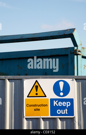Construction site keep out sign at Poole, Dorset UK in January Stock Photo