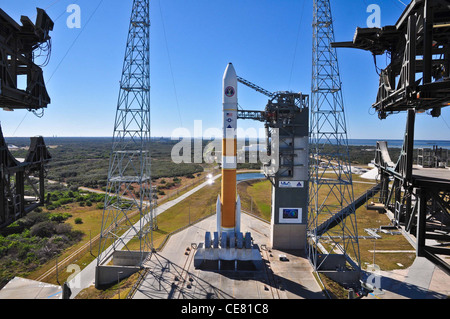 Rollout of Delta IV Medium WGS-4 Stock Photo