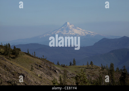 Mt Hood viewed from outside of crater Mount St Helens Volcano National monument washington Stock Photo