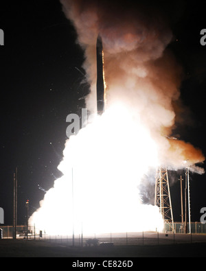 A Minuteman III intercontinental ballistic missile is launched from a ...