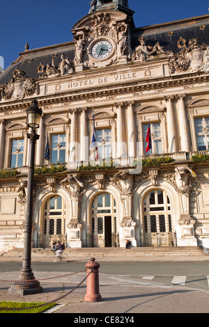 The facade of the Hotel de Ville or town hall in Tours, France. It was designed by Victor Laloux. Stock Photo