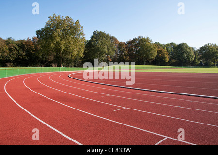 Running track lines on a sunny day Stock Photo