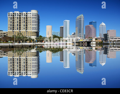 Skyline of downtown Tampa, Florida Stock Photo