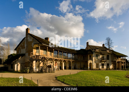 The Queen's house and billiard room (Marie-Antoinette) Hameau de la Reine, Chateau de Versailles, France Stock Photo