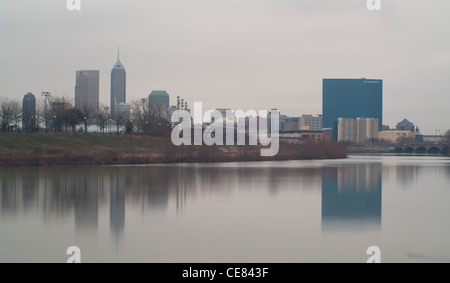 Indianapolis skyline downtown winter 2011 Stock Photo