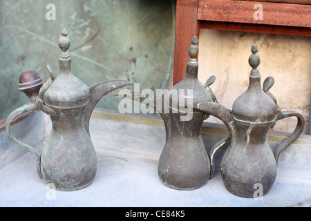 Antique traditional Arabic coffee pots 