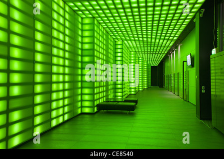 Coloured light disco room lobby lighting Stock Photo