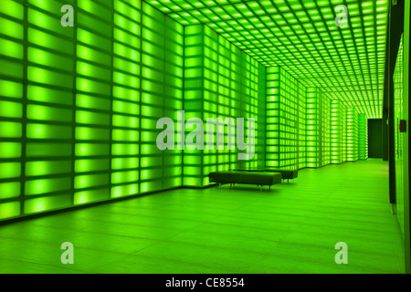 Coloured light disco room lobby lighting Stock Photo