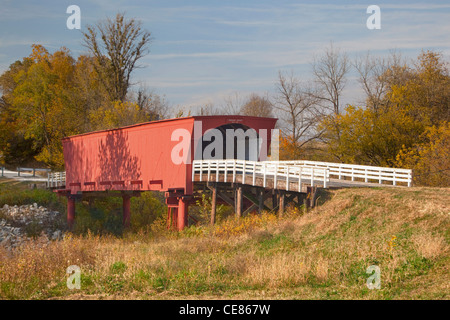 IA, Madison County, Roseman Covered Bridge, built in 1883, spans Middle River Stock Photo