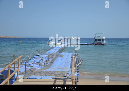 The famous Naama bay beach at the heart of Egypt's premier Red Sea resort at Sherm El Sheikh, at the southern tip of the Sinai. Stock Photo