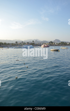 The famous Naama bay beach at the heart of Egypt's premier Red Sea resort at Sherm El Sheikh, at the southern tip of the Sinai. Stock Photo