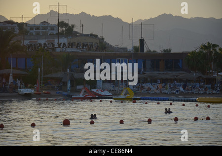 The famous Naama bay beach at the heart of Egypt's premier Red Sea resort at Sherm El Sheikh, at the southern tip of the Sinai. Stock Photo