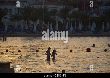 The famous Naama bay beach at the heart of Egypt's premier Red Sea resort at Sherm El Sheikh, at the southern tip of the Sinai. Stock Photo