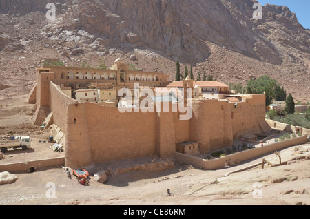 The Greek Orthodox Monastery at Saint Catherine's in the Sinai Desert, existing in the south central Sinai for over 15 centuries Stock Photo