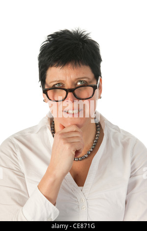 Young woman brooding as studio portrait Stock Photo - Alamy