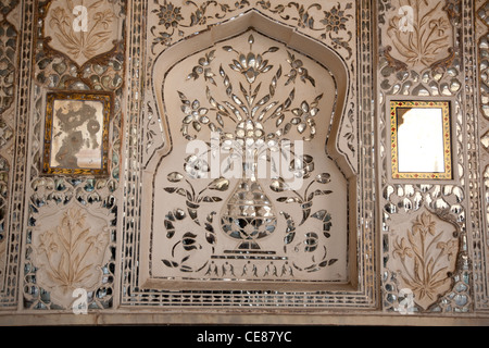 The Jai Mandir, in the Diwan-i-Khas (Hall of Public Audience), inside Amber Fort, Jaipur, India. Stock Photo