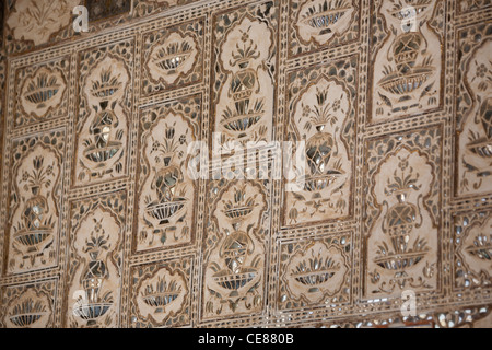 The Jai Mandir, in the Diwan-i-Khas (Hall of Public Audience), inside Amber Fort, Jaipur, India. Stock Photo