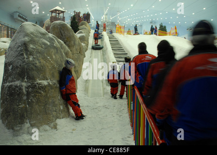 The Ski Dubai indoor ski resort located at the Mall of the Emirates is the first indoor ski resort in the middle east. Stock Photo