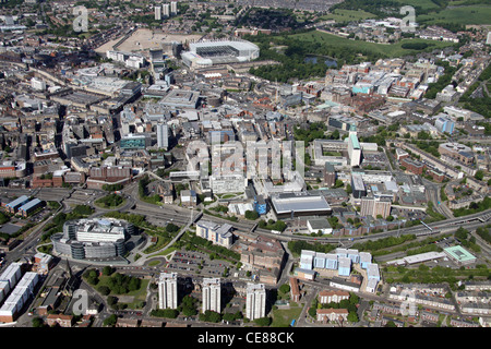 Northumbria University from the air with Newcastle-upon-Tyne also Stock Photo