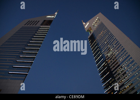 The Dubai Intl Financial Center (DIFC) representing the world's leading players in financial services, banking, insurance, etc. Stock Photo