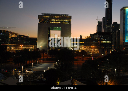 The Dubai Intl Financial Center (DIFC) representing the world's leading players in financial services, banking, insurance, etc. Stock Photo