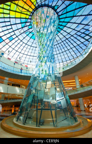 Dubai, Rose Cafe under stained glass dome in Wafi City Mall Stock Photo