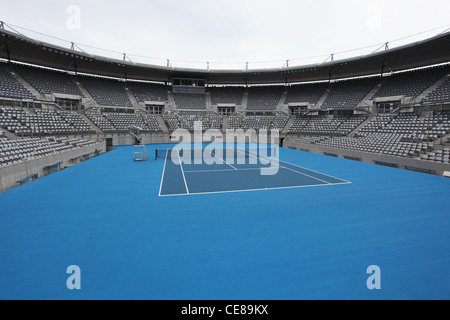 General View of Hard Tennis Court Stock Photo